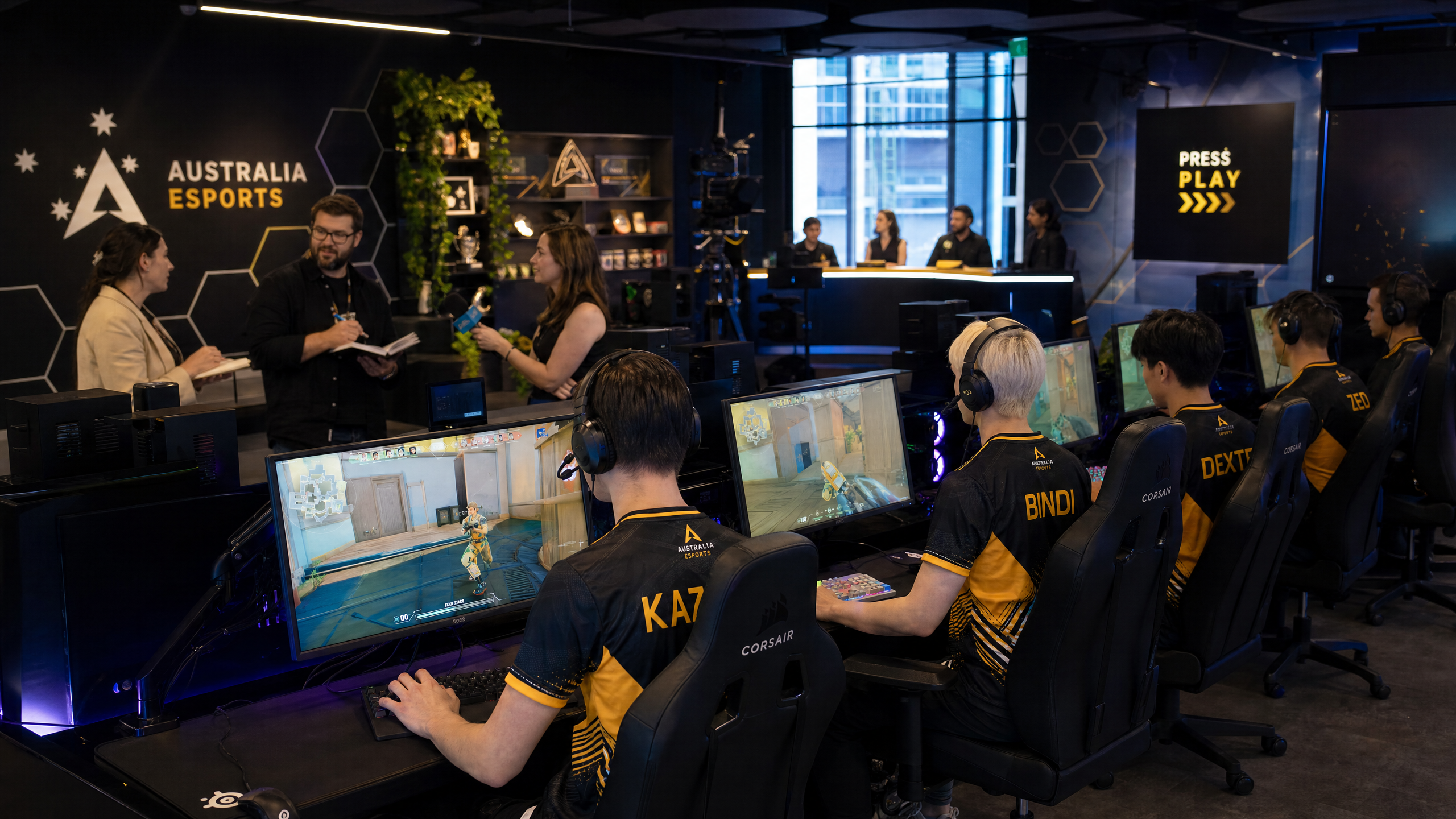 FragMasters team at the Australia Esports studio